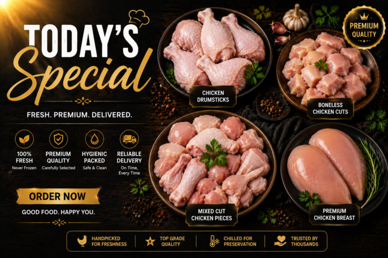 Fresh premium chicken cuts for delivery